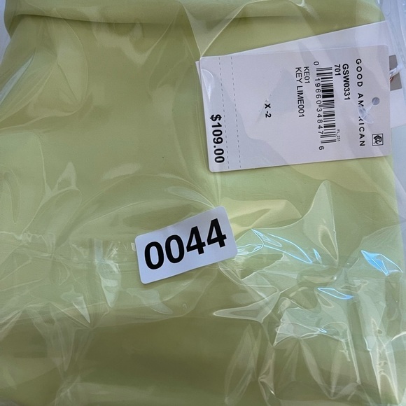 NWT Good American Stretch-Jersey Mini Dress Sz 2/Medium Key Lime wk1 - Picture 7 of 7